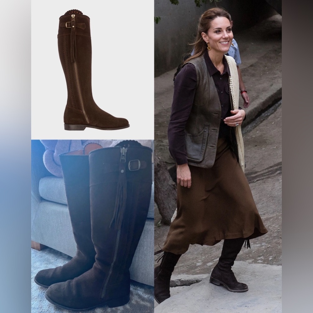 Really Wild Spanish Boots in Chocolate Suede-ASO Kate Middleton Royal-UK6.5/US9